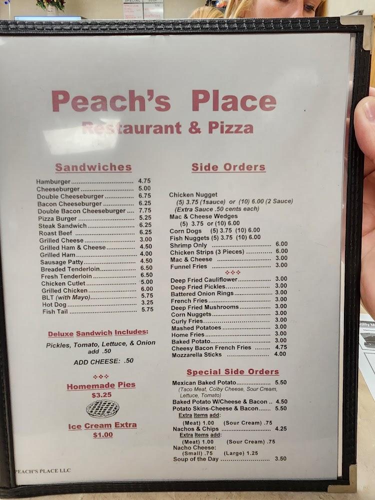 Peachs Place Family Restaurant & Pizza Menu image 3